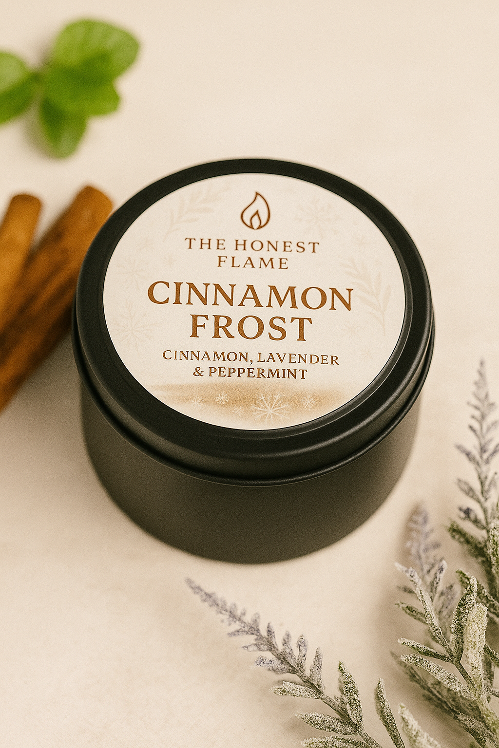 Cinnamon Frost 8oz – Cinnamon · Lavender · Peppermint Soy Candle