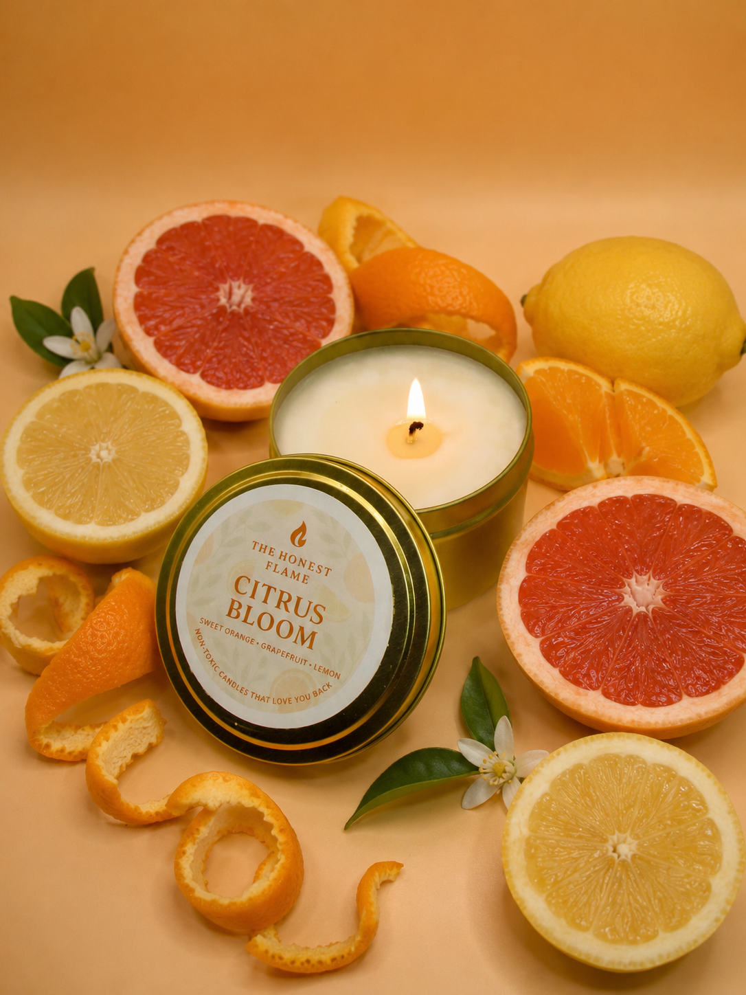 Citrus Bloom – 8oz Tin Sweet Orange + Grapefruit + Lemon